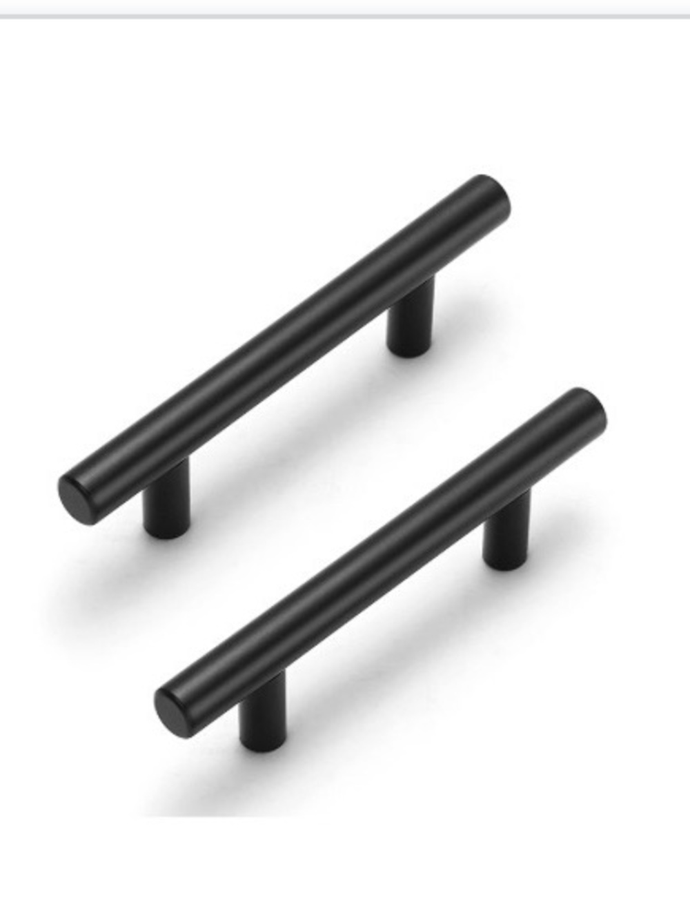 Set of 24 Matte Black T-Bar Drawer Pulls - Modern Cabinet Handles